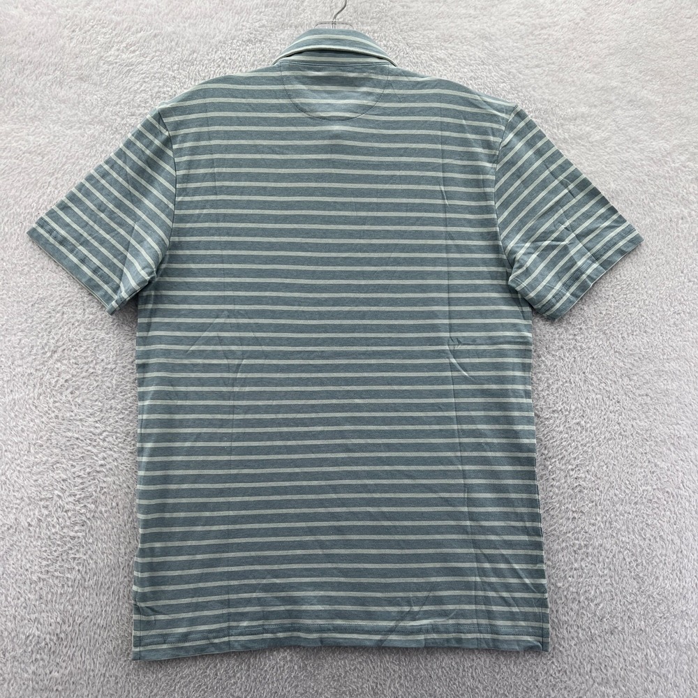 Faherty Isle Polo Shirt Men Small Blue Grey Striped Short Sleeve‎ Cotton Casual - Picture 11 of 14